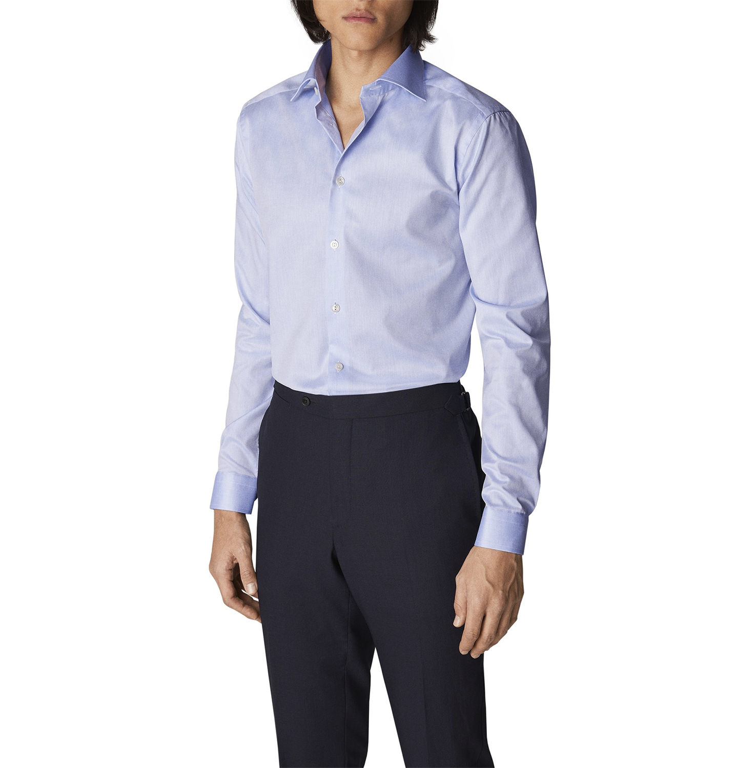 Light Blue Signature Twill Shirt Extra Long Sleeves Slim Fit